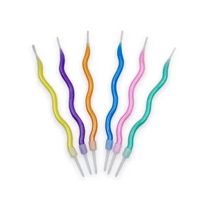 Vela Macivelas Worms Colores Glitter (6 pzas)