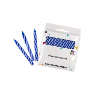 Vela Macivelas Caramelo Azul (24 pzas)