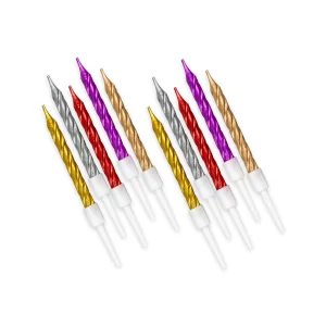 Vela Macivelas Espiral Metal Multicolor 5,5 cm (10 pzas)