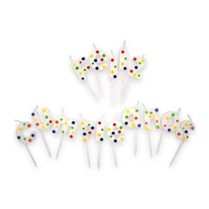 Vela Macivelas Letras "Feliz Cumpleaños" Color Dots (15 pzas)