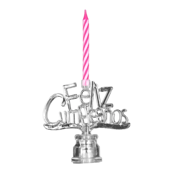 Vela Macivelas Letrero "Feliz Cumpleaños" con Luz LED