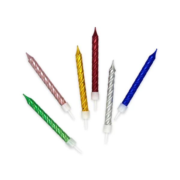 Vela Macivelas Espiral Metal Multicolor 8 cm (6 pzas) - Varios Colores