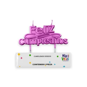 Vela Macivelas Letrero "Feliz Cumpleaños" - Varios Colores
