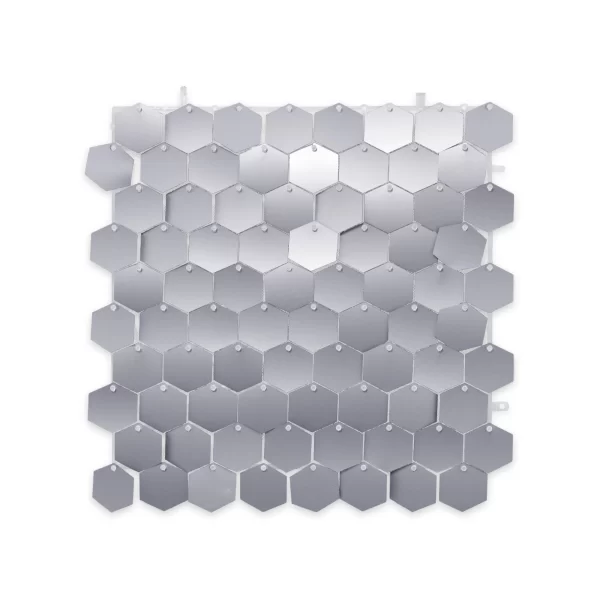 Panel Shimmer Macivelas Hexagonal Mate Plata