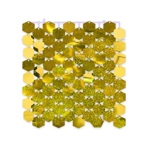 Panel Shimmer Macivelas Hexagonal Holográfico Dorado