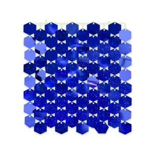 Panel Shimmer Macivelas Hexagonal Holográfico Azul
