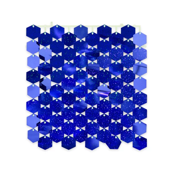 Panel Shimmer Macivelas Hexagonal Holográfico Azul